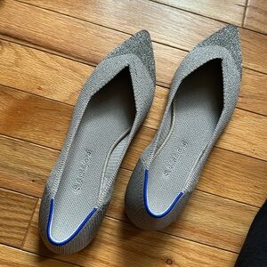 Rothy’s The Point in Silver Metallic - Brand New, Never Worn - Size 8.5